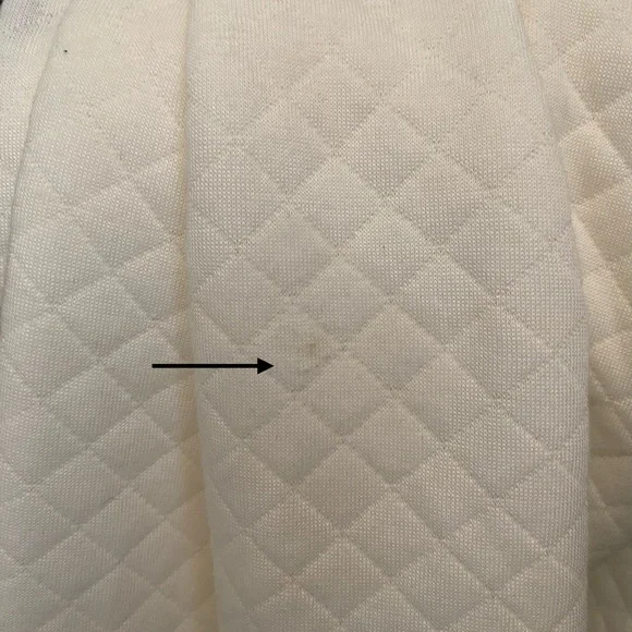 Chico’s - NWT -Ivory - Full zip up shirt - quilted faux leather Chicos size 1 - - Picture 8 of 13